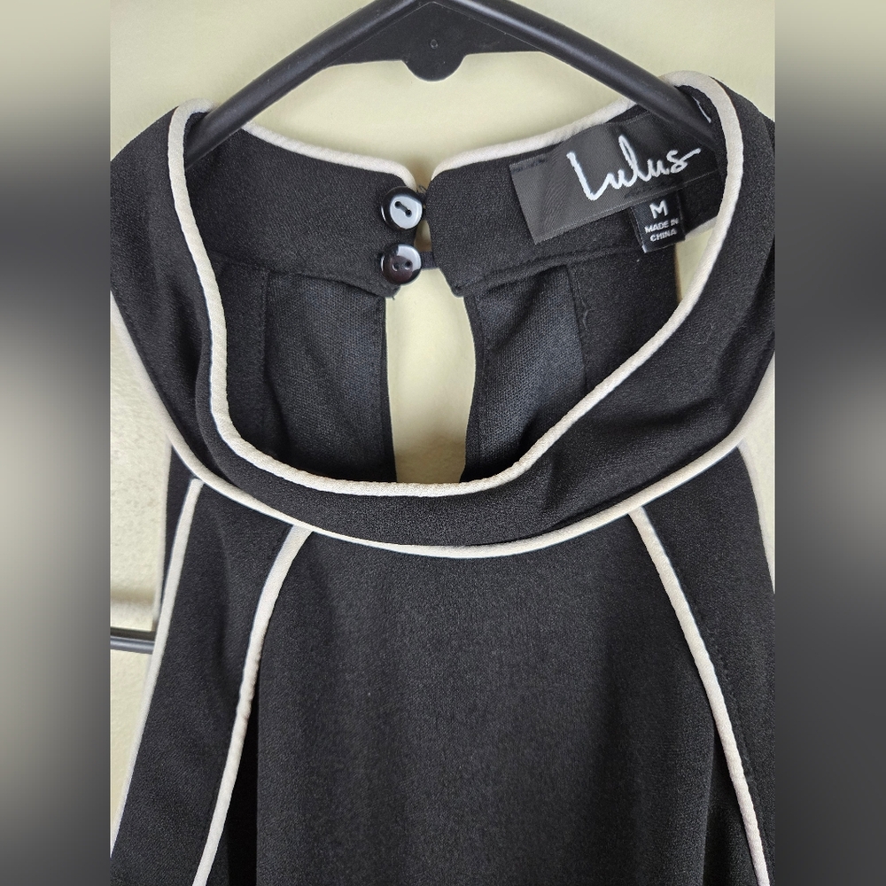 Lulu's Black And White Jumpsuit Wide Leg Size M - Picture 2 of 8